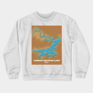 Possum Kingdom Lake Texas map Crewneck Sweatshirt